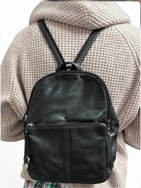 Aurielle Black Leather Backpack